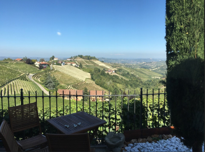 view from the balcony of the hills above Alba